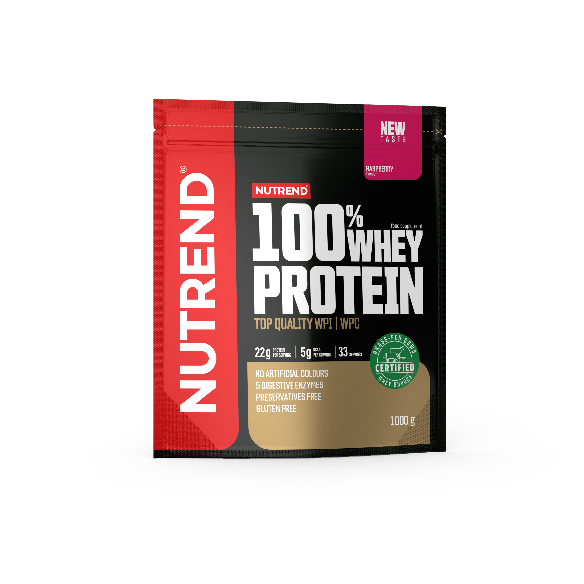 100% Вей Протеин 1000г/100% WHEY PROTEIN 1000g Nutrend (Малина)