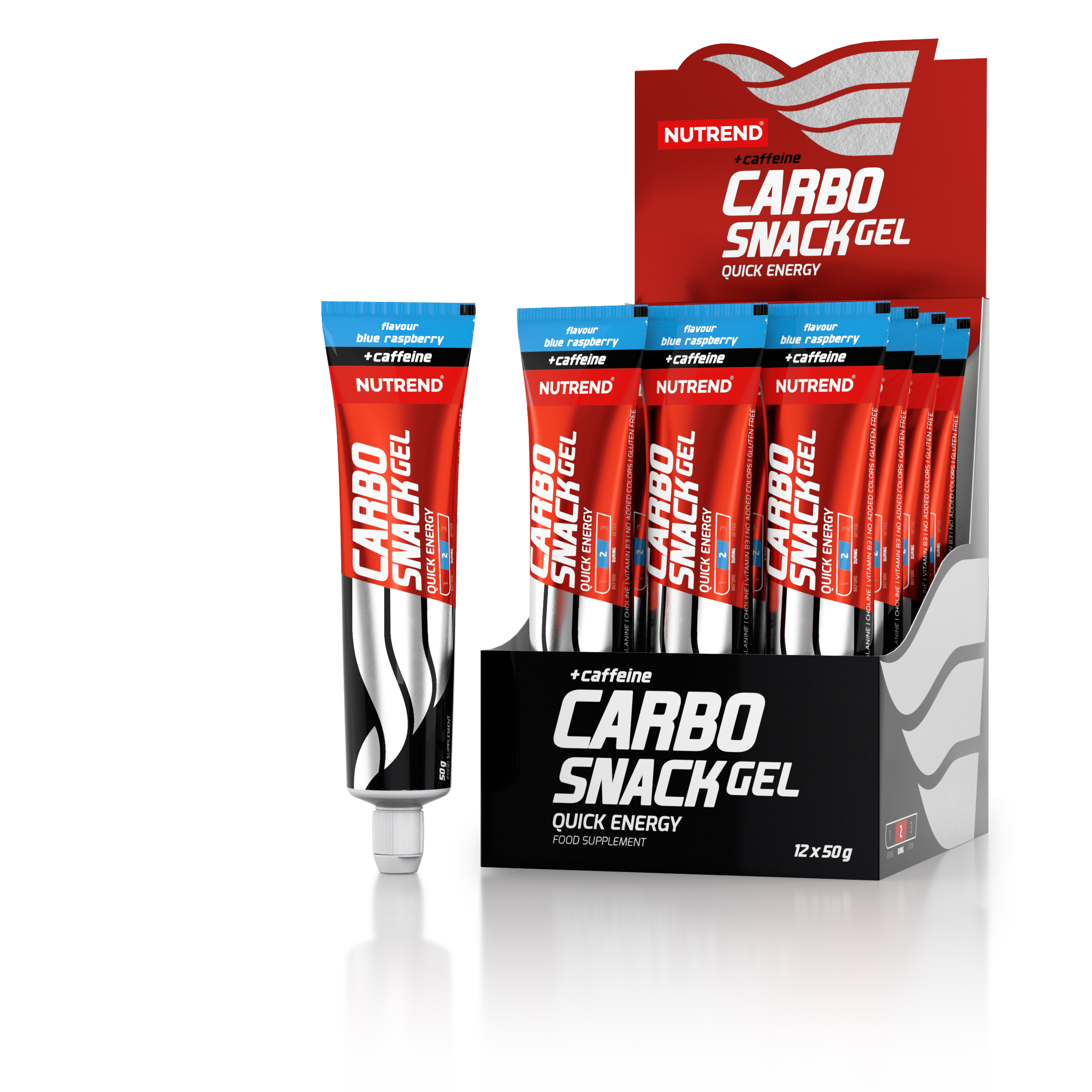 Карбоснек с кофеином туба 50г/Carbosnack with caffeine tuba 50g Nutrend (Голубая малина )