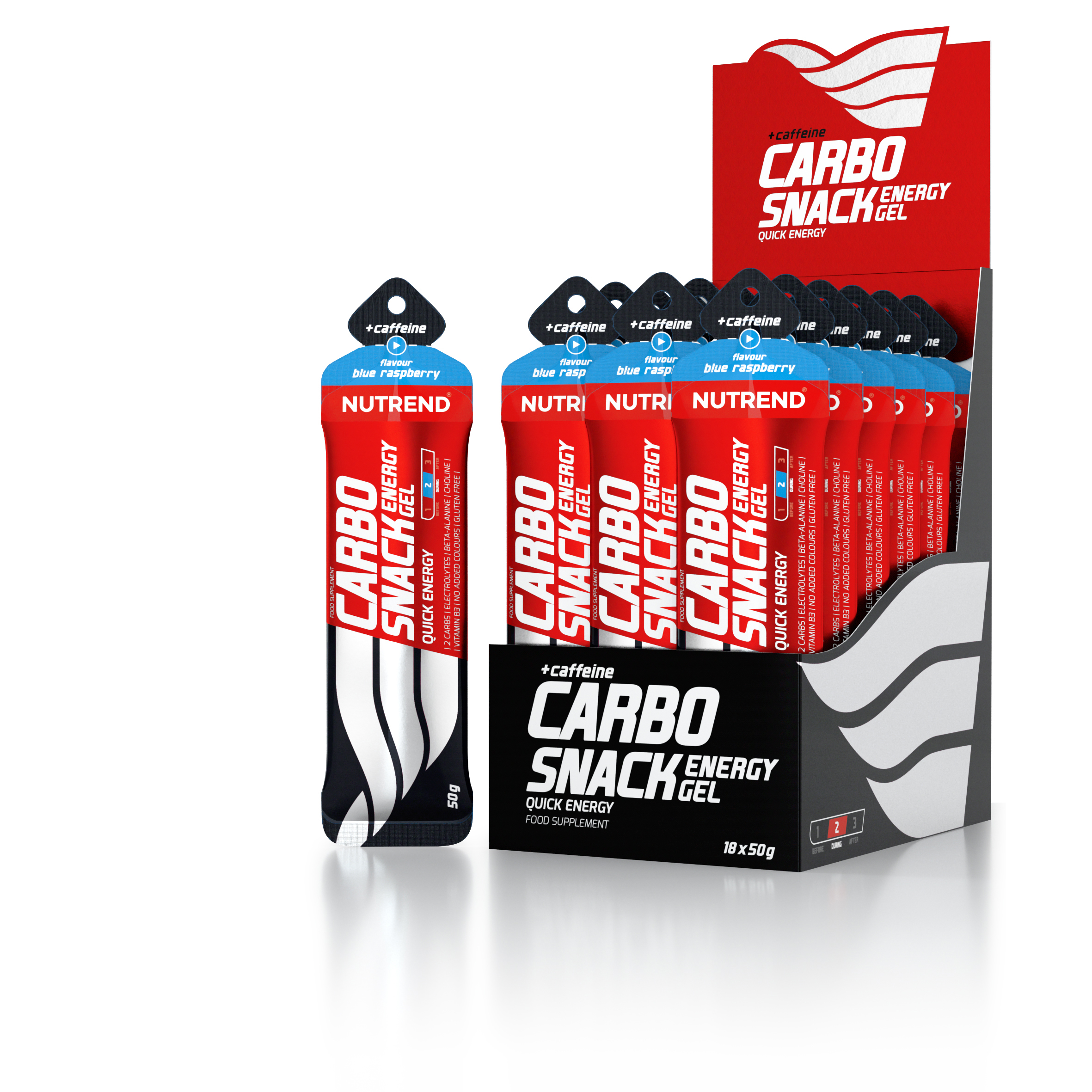 Карбоснек с кофеином саше 50г/Carbosnack with caffeine sachet 50g Nutrend (Голубая малина )